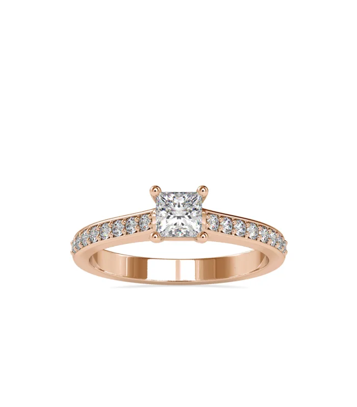 Princess Diamond Split Shank Engagment Ring