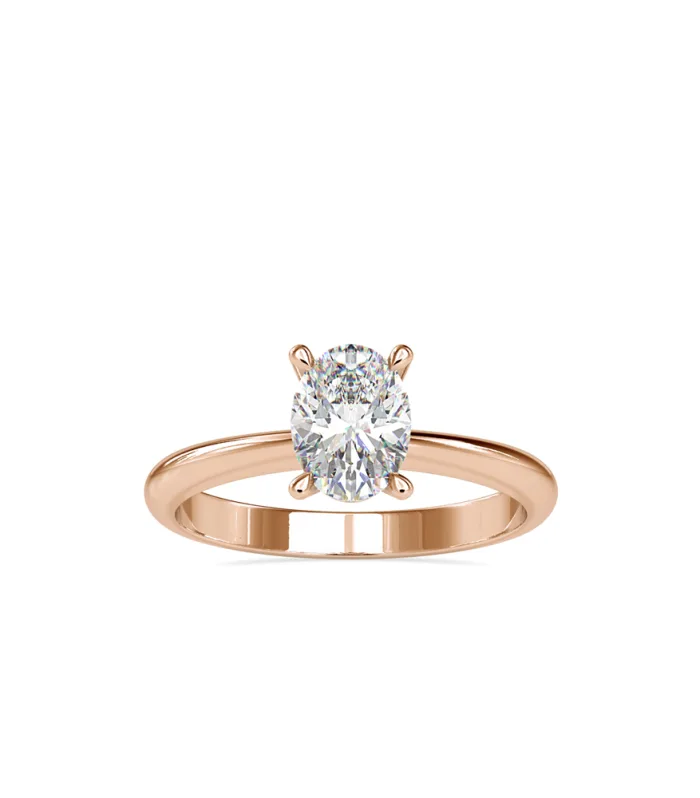 Oval Diamond Solitaire Ring