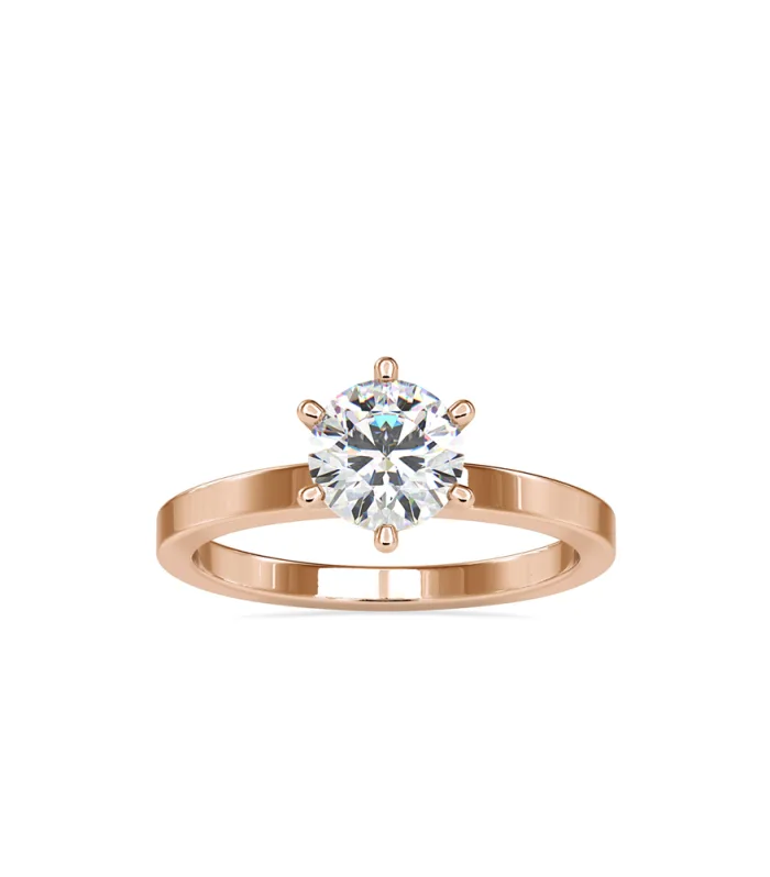 Unique Six-Prong Solitaire Engagment Ring